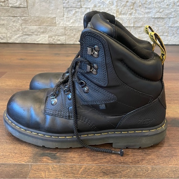 Dr. Martens Men's Earlstoke Black Steel Toe Work Boots Size 13 - Picture 14 of 16